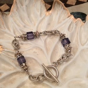 Swarovski Crystal 7" sterling silver bracelet